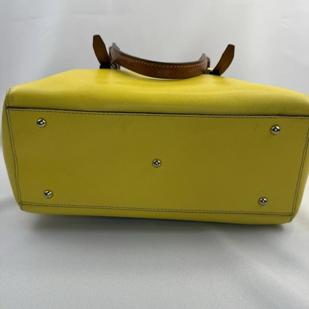 Dooney & Bourke Claremont Miller Yellow‎ Leather Satchel Purse Handbag